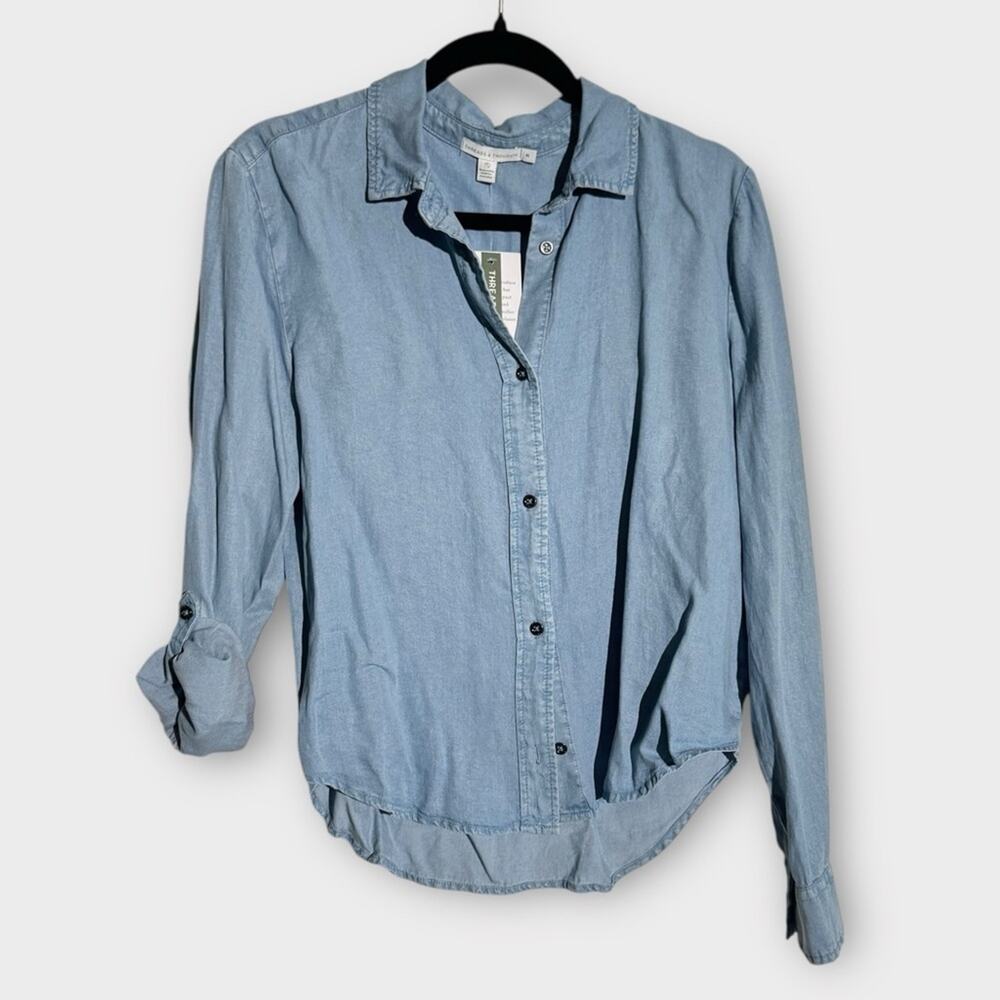 NEW Threads 4 Thought Denim Soft Button Down Shirt, Medium